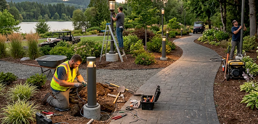Landscape Post, Pole, and Bollard Lighting Installation in La Vergne